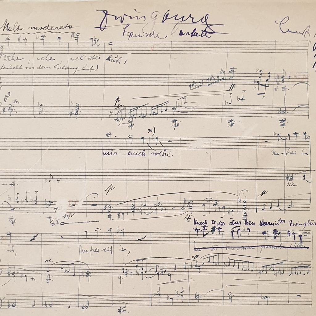 Auszug der S.1 des Manuskripts von Ernst Kreneks Oper Die Zwingburg