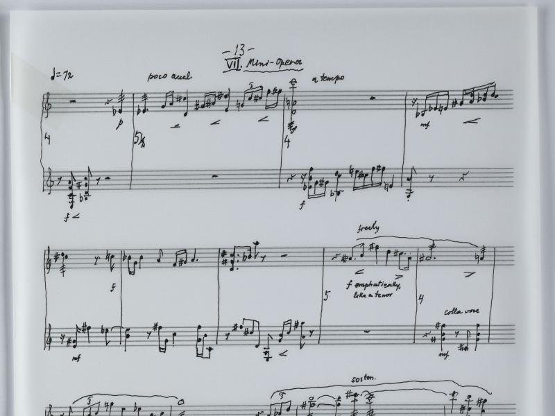 Autograph Ausschnitt, Suite für Gitarre und Mandoline op.242 Ernst Krenek