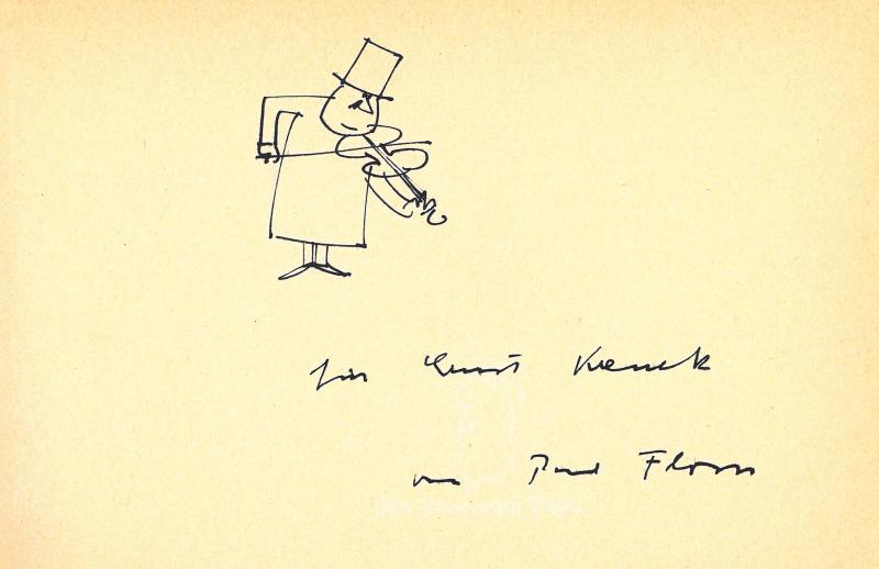 Paul Flora Widmung an Ernst Krenek Trauerflora